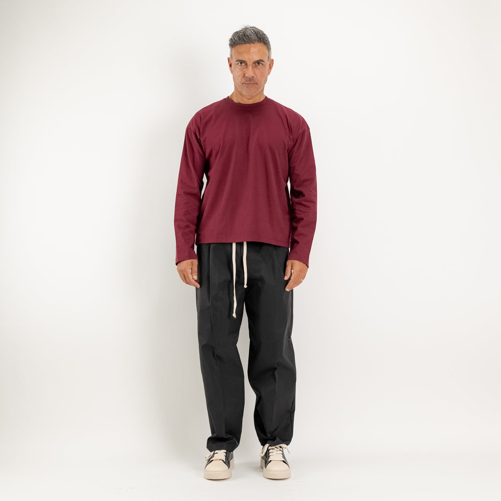 Pantalones anchos de tejido técnico - Negro