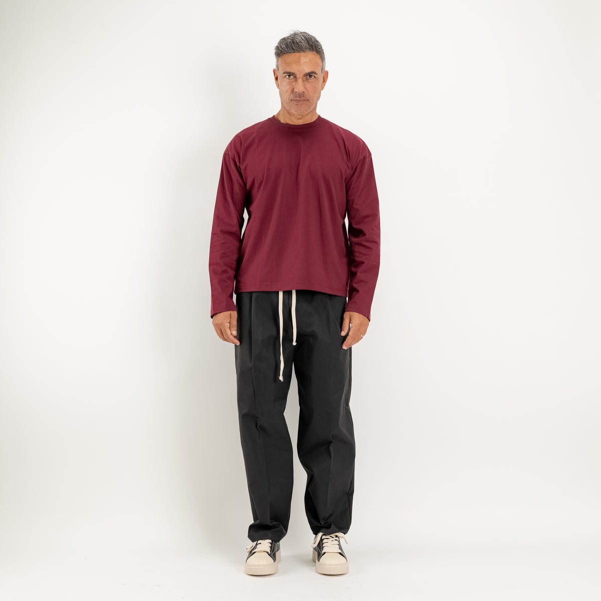 Pantalones anchos de tejido técnico - Negro