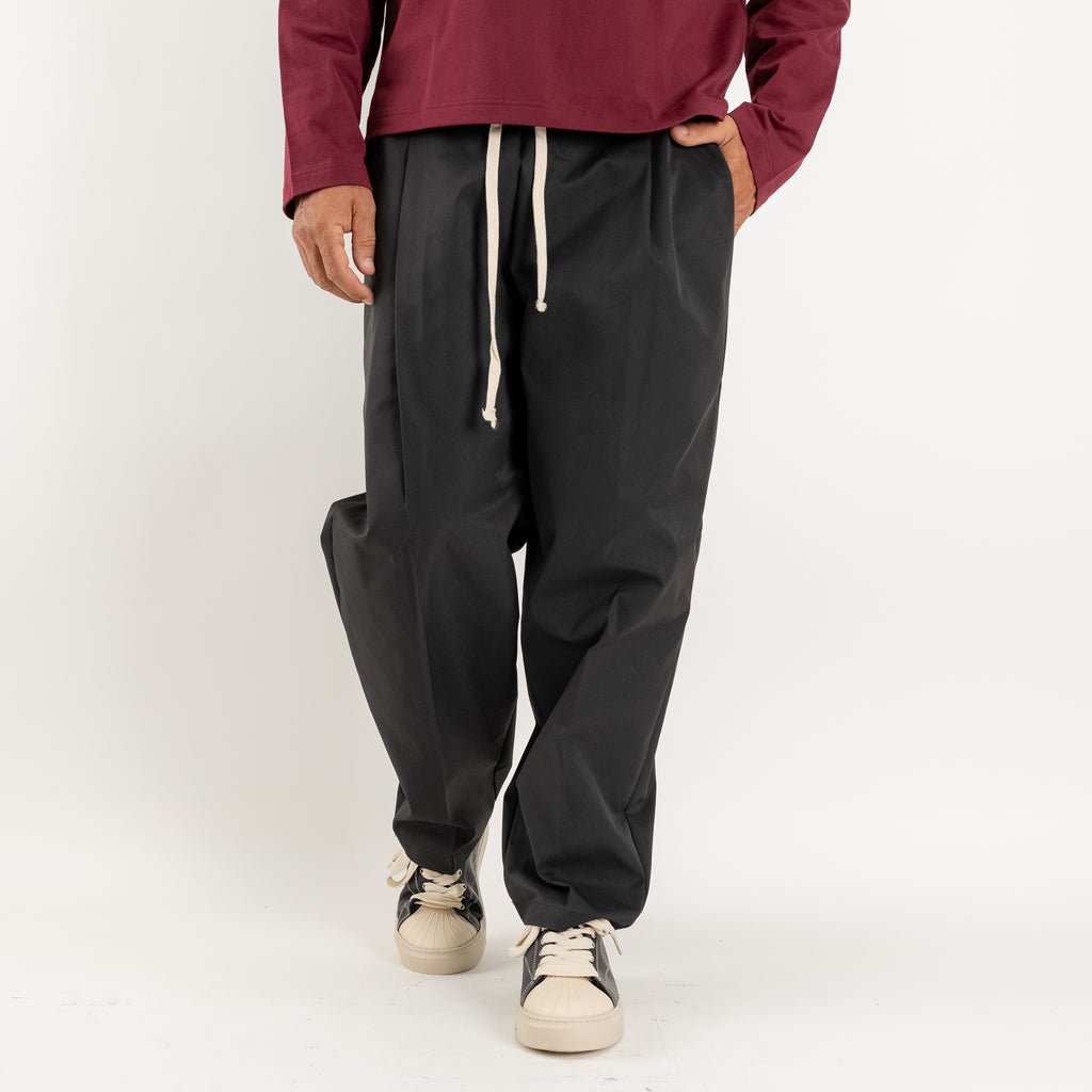 Pantalones anchos de tejido técnico - Negro
