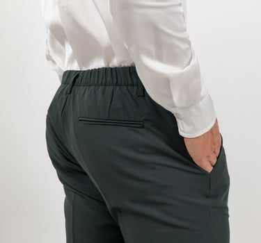 Pantalone classico con risvolto alto - Verde
