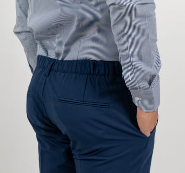 Pantalone classico con risvolto alto - Blu