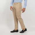 Pantalone classico con risvolto alto - Beige