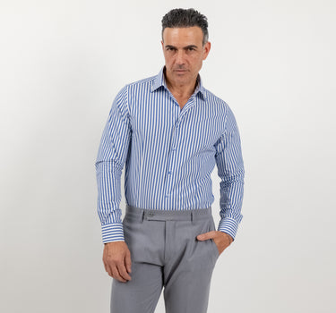 Camisa de vestir lisa - Azul denim