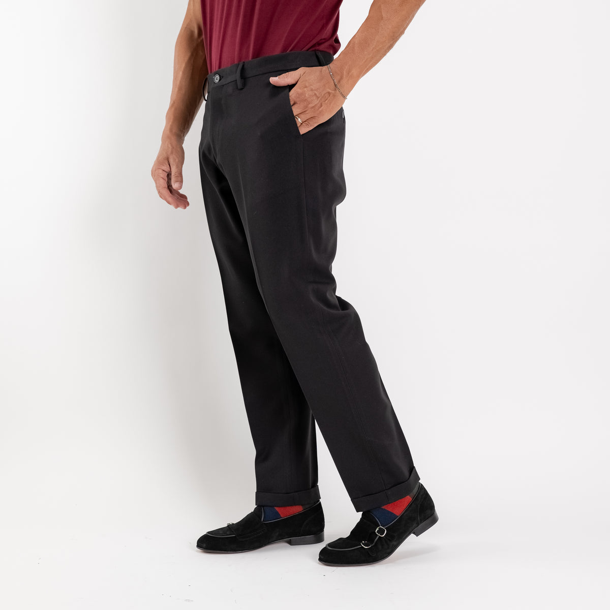 Chino broek met slim fit - Zwart