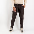 Slimfit pantalon met coupenaden - Donkerbruin