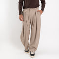 Pantalone palazzo con pinces larga - Beige