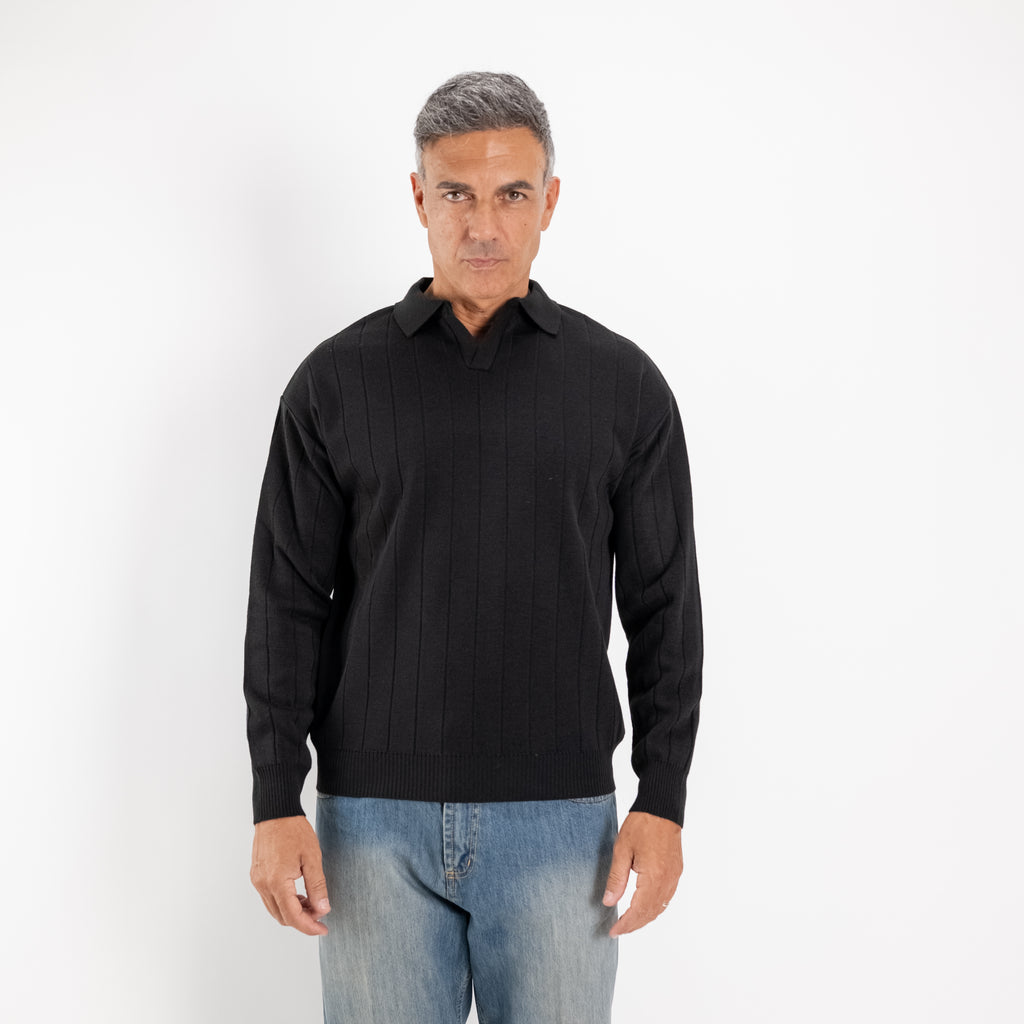 Polo Derby de manga larga - Negro