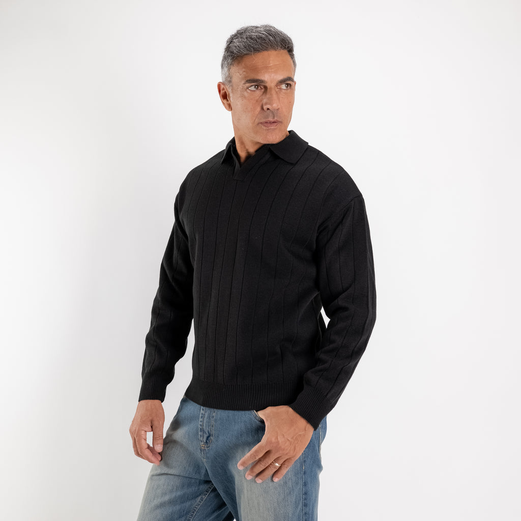Polo Derby de manga larga - Negro