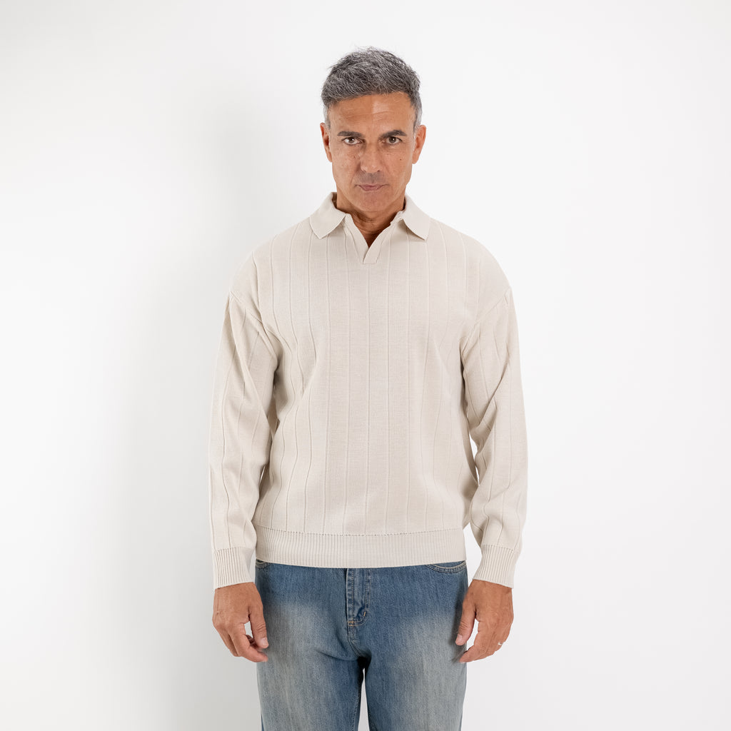 Polo derby manica lunga - Crema