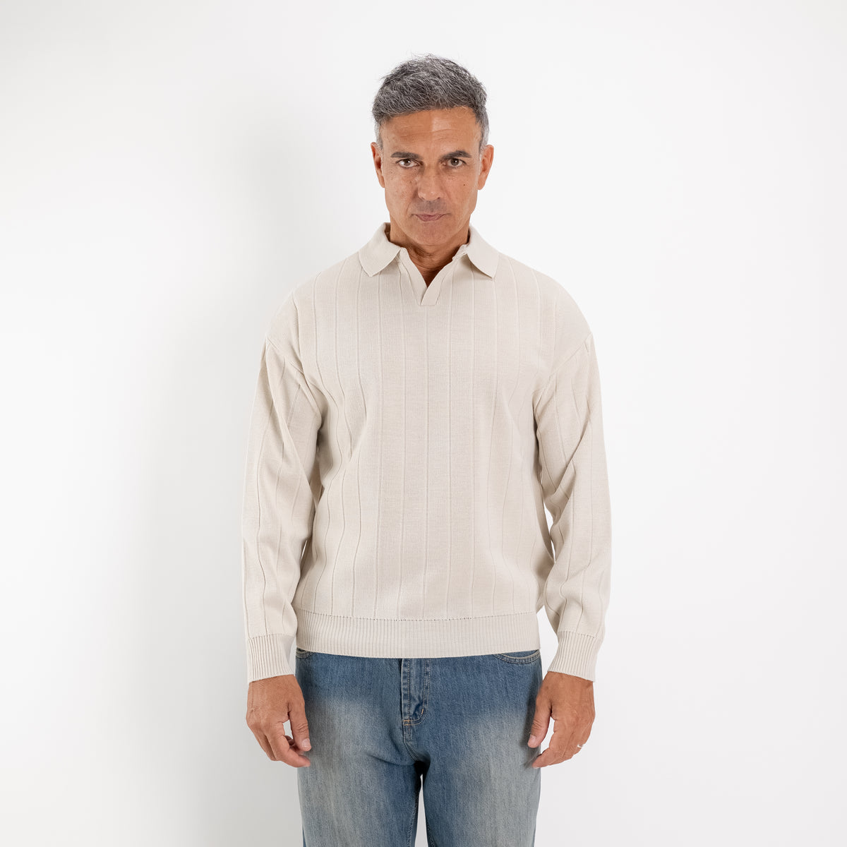Polo derby manica lunga - Crema