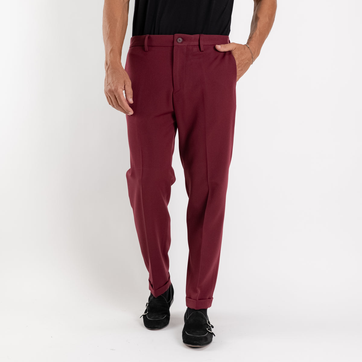 Pantalone taglio chino slim fit - Bordeaux