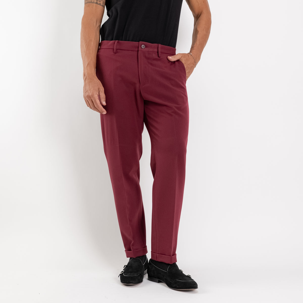 Pantalone taglio chino slim fit - Bordeaux