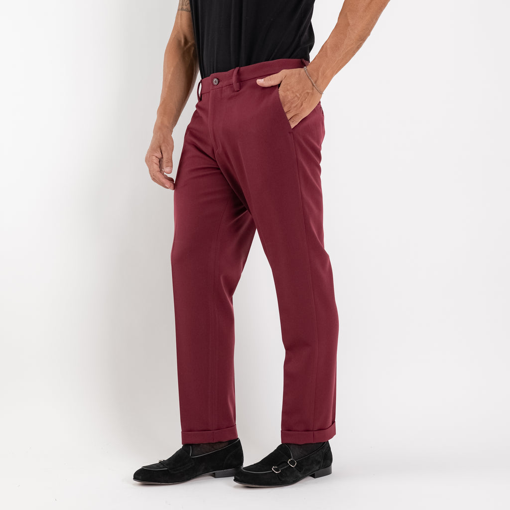 Pantalone taglio chino slim fit - Bordeaux