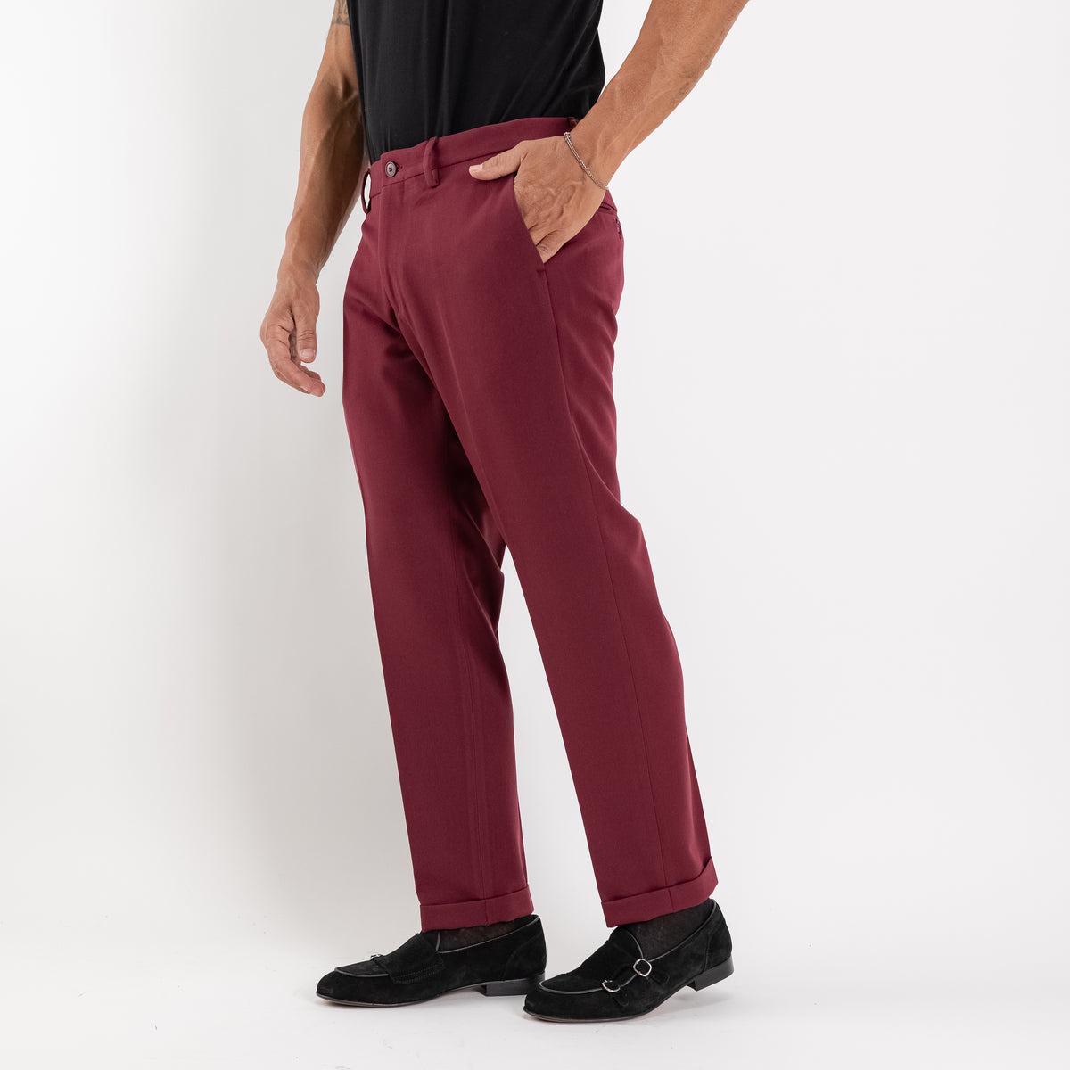 Pantalone taglio chino slim fit - Bordeaux