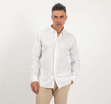 Camicia 100% in lino - Bianco