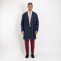 Single-breasted trenchcoat met spijkerstof-effect
