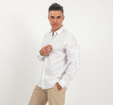 Camicia 100% in lino - Bianco