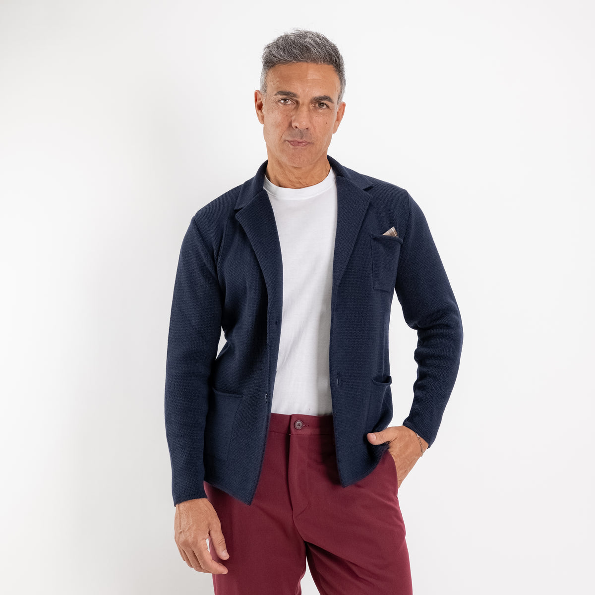 Cardigan a giacca monopetto - Blu