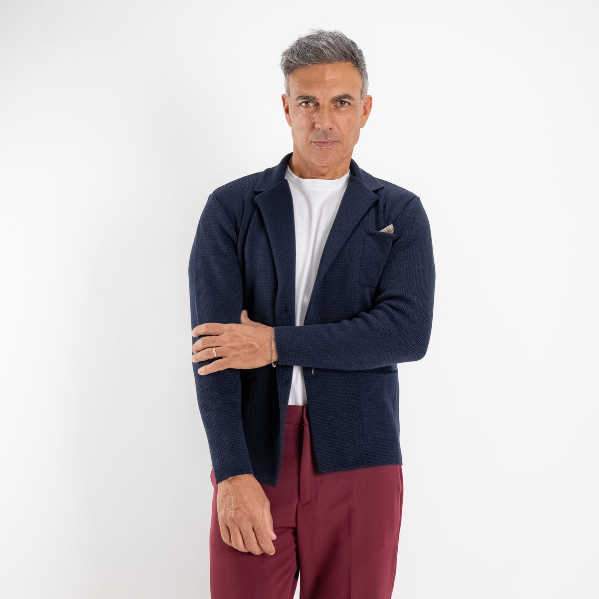 Cardigan a giacca monopetto - Blu