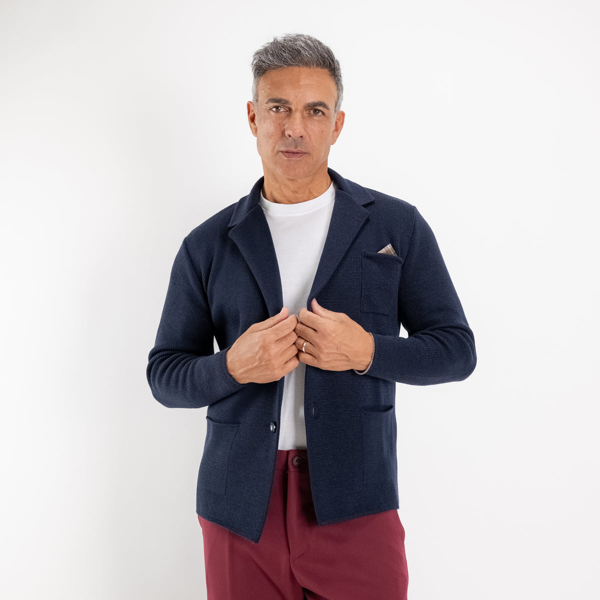 Cardigan a giacca monopetto - Blu