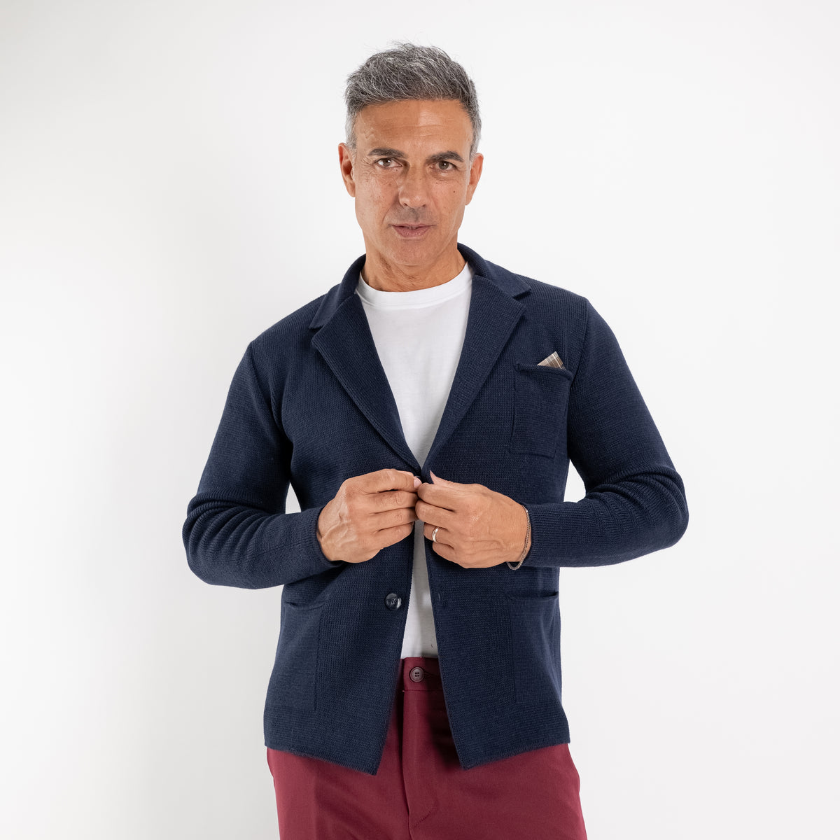 Cardigan a giacca monopetto - Blu