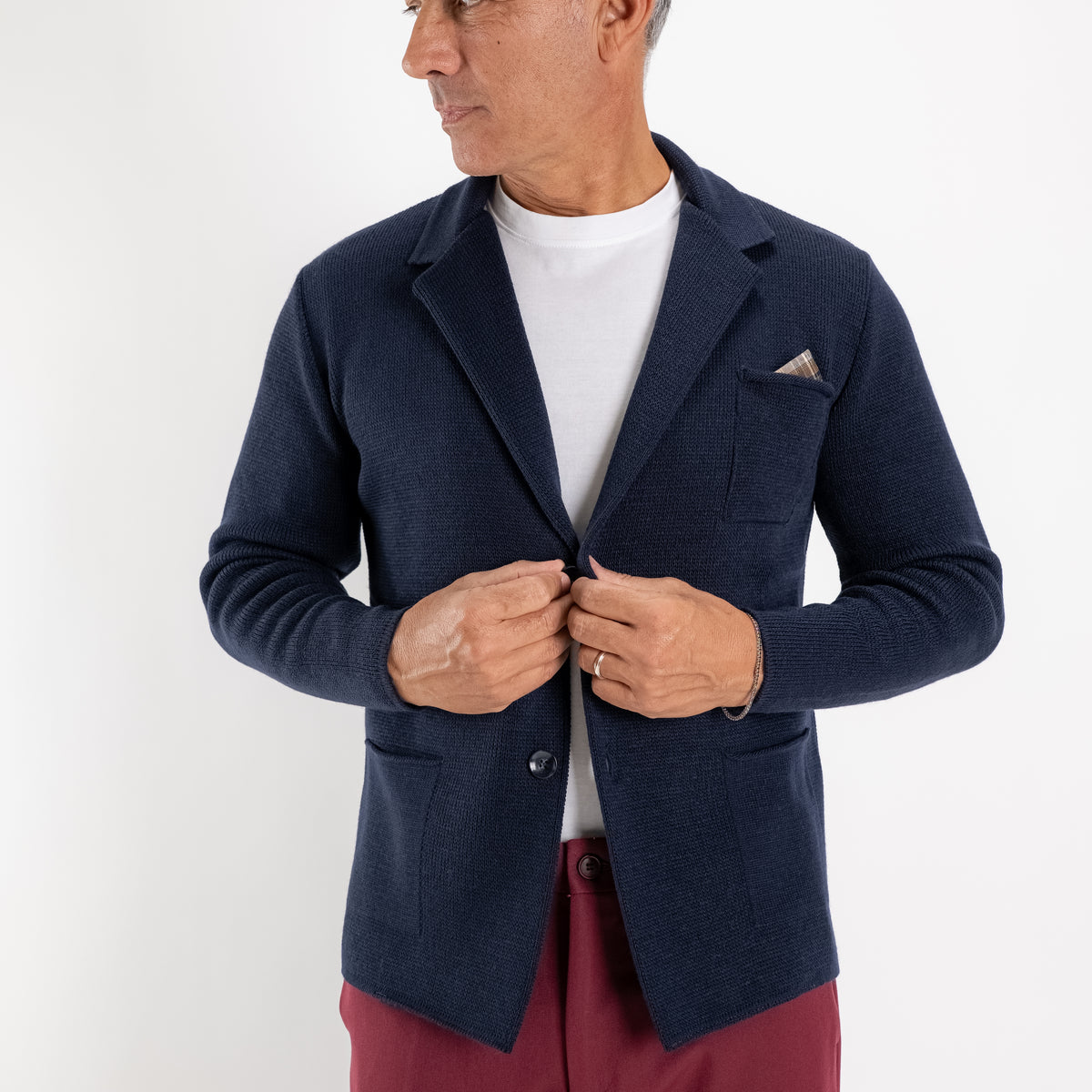 Cardigan a giacca monopetto - Blu
