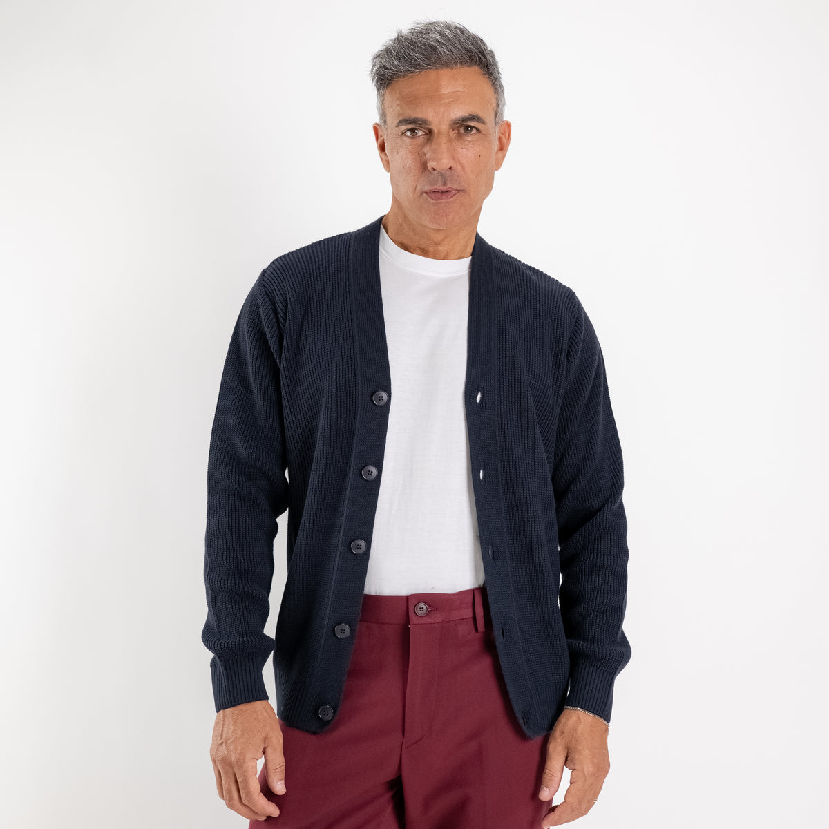 Cardigan scollo a V - Blu scuro