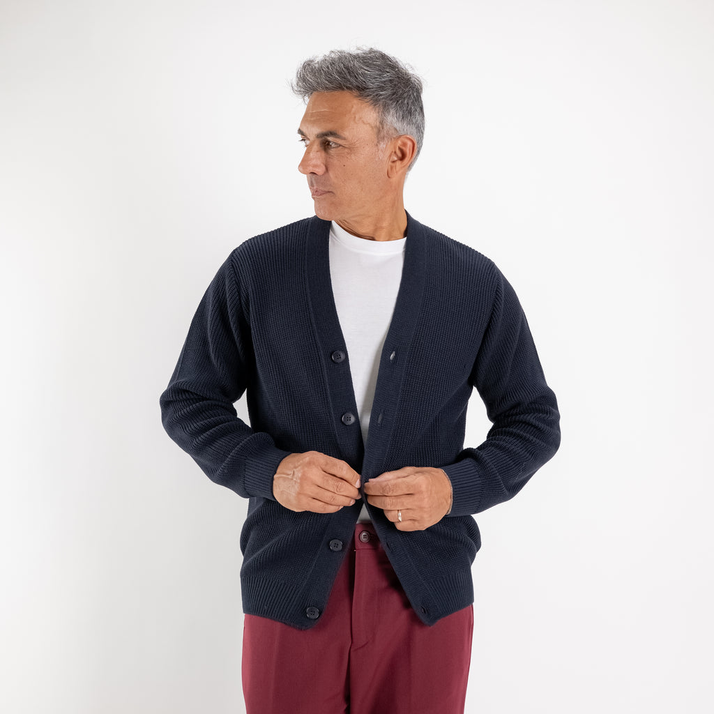 Cardigan scollo a V - Blu scuro