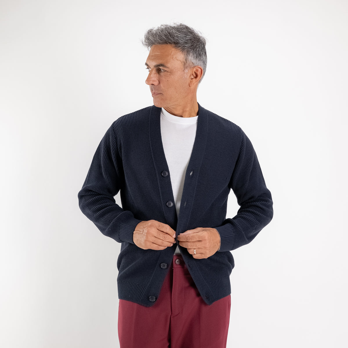 Cardigan scollo a V - Blu scuro