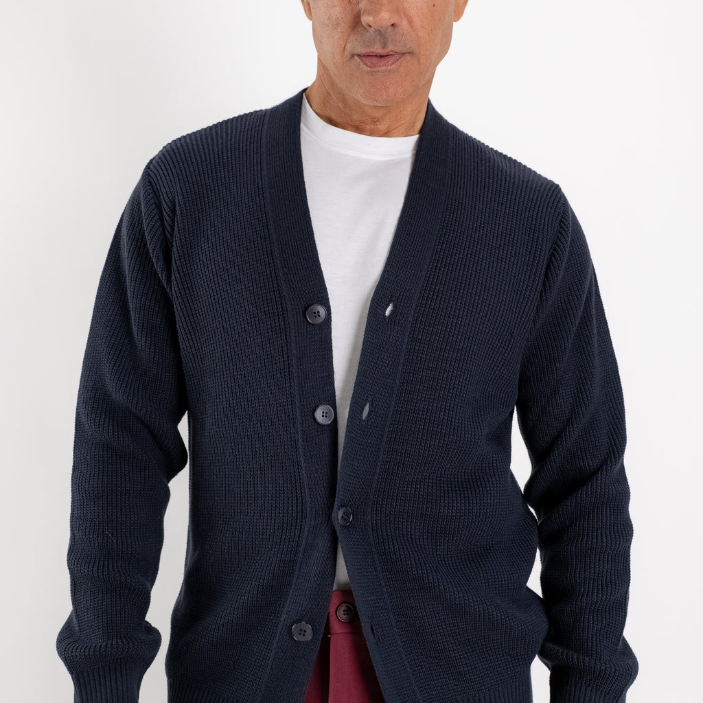 Cardigan scollo a V - Blu scuro