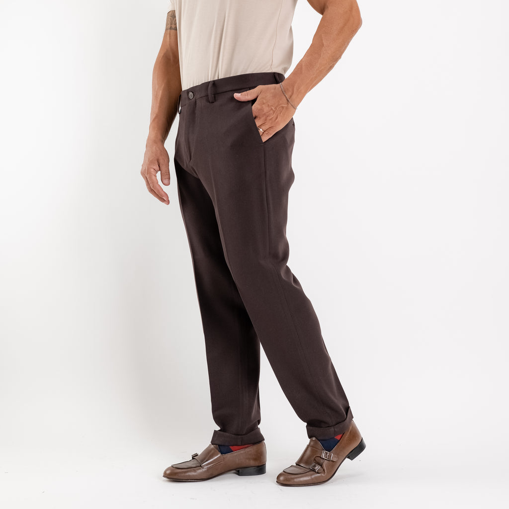 Chino-Hose Slim Fit - Dunkelbraun
