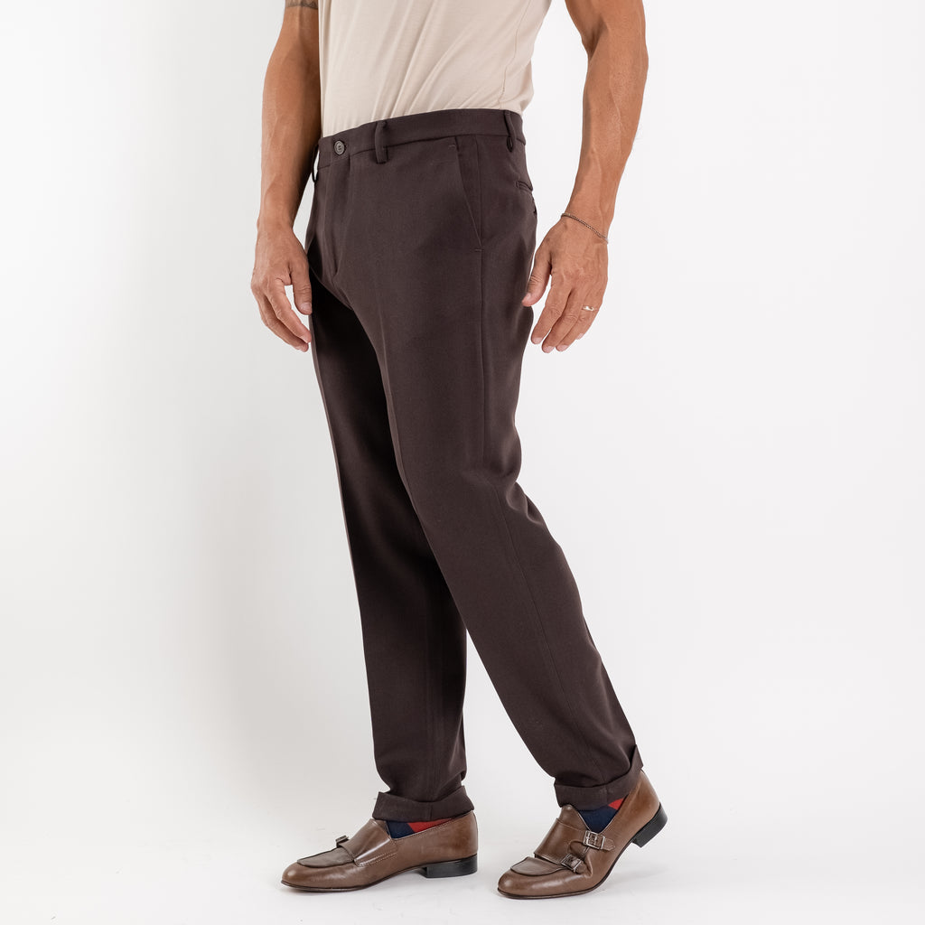 Chino-Hose Slim Fit - Dunkelbraun