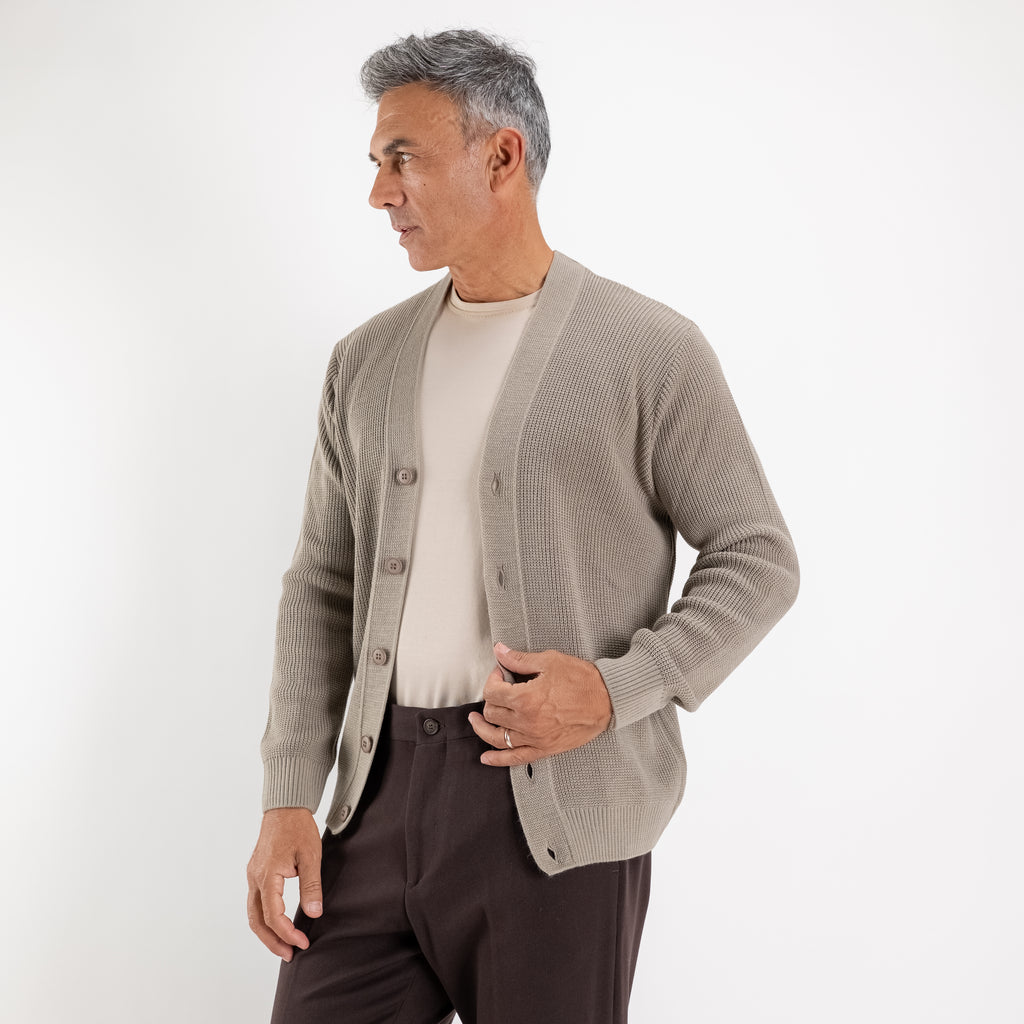 Cardigan scollo a V - Fango