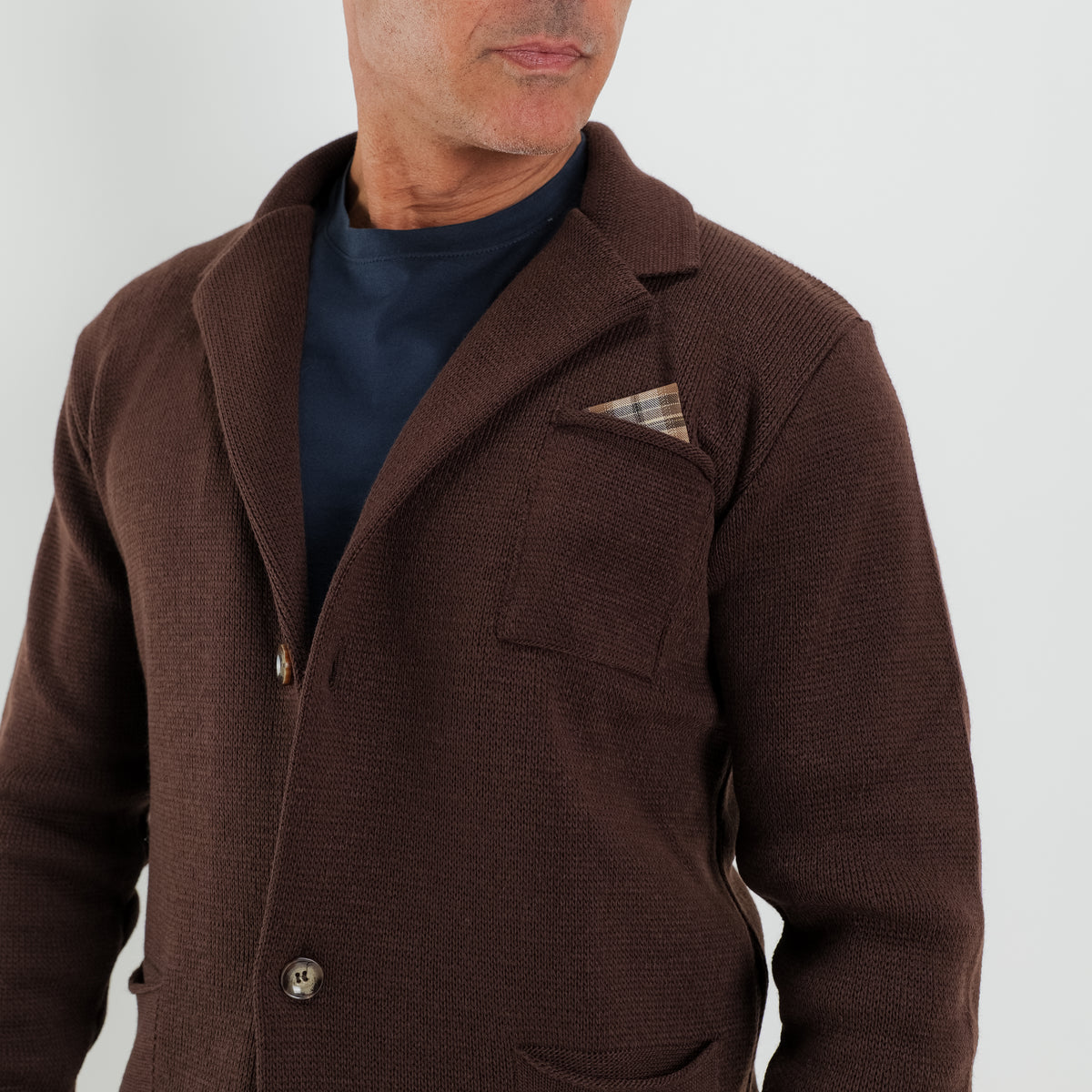 Cardigan a giacca monopetto - Moro