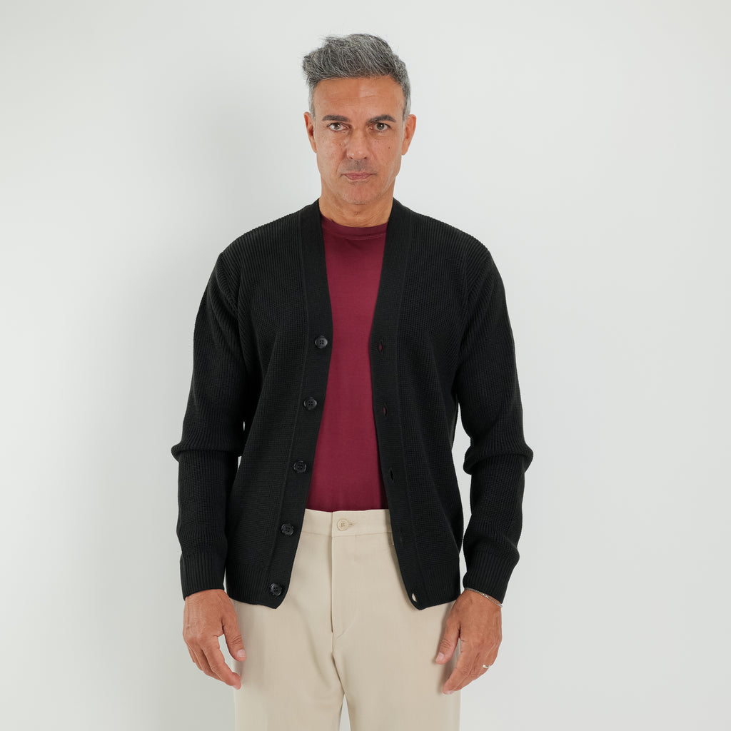 Cárdigan con cuello en V - Negro