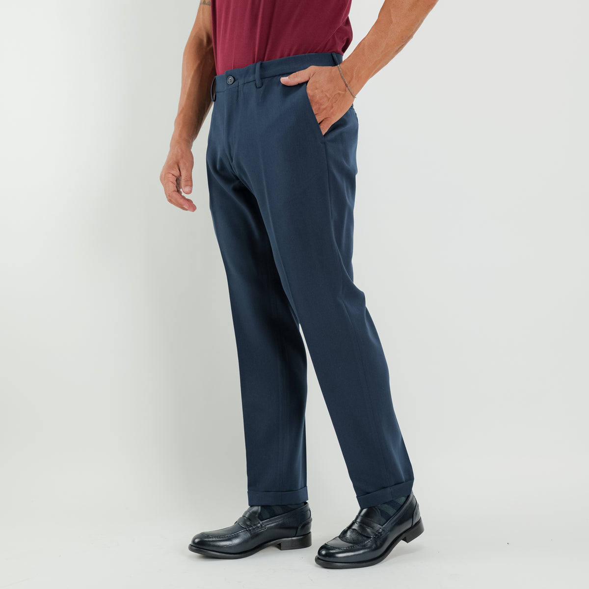 Pantalón corte chino slim fit - Azul