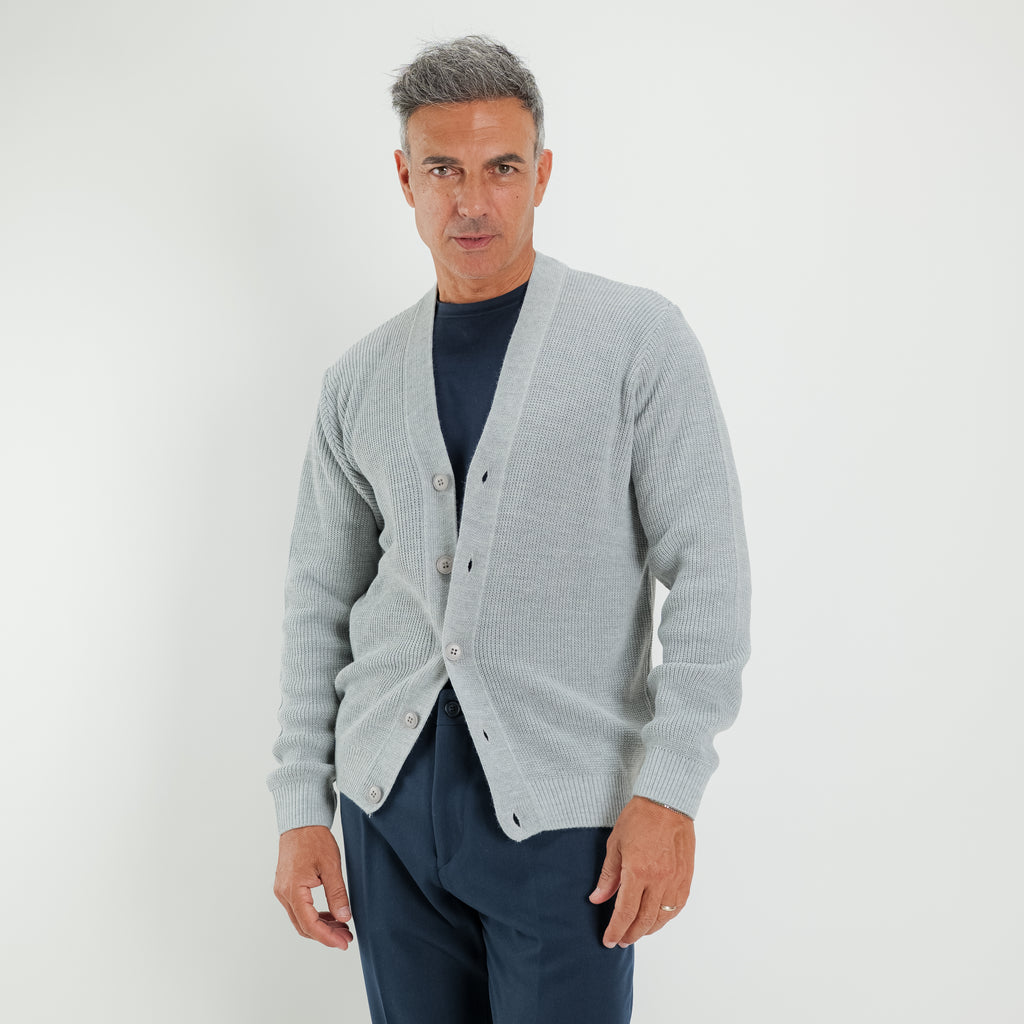 V-Ausschnitt-Cardigan - Grau