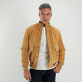 Genuine Split Leather Bomber Jacket with Buttons