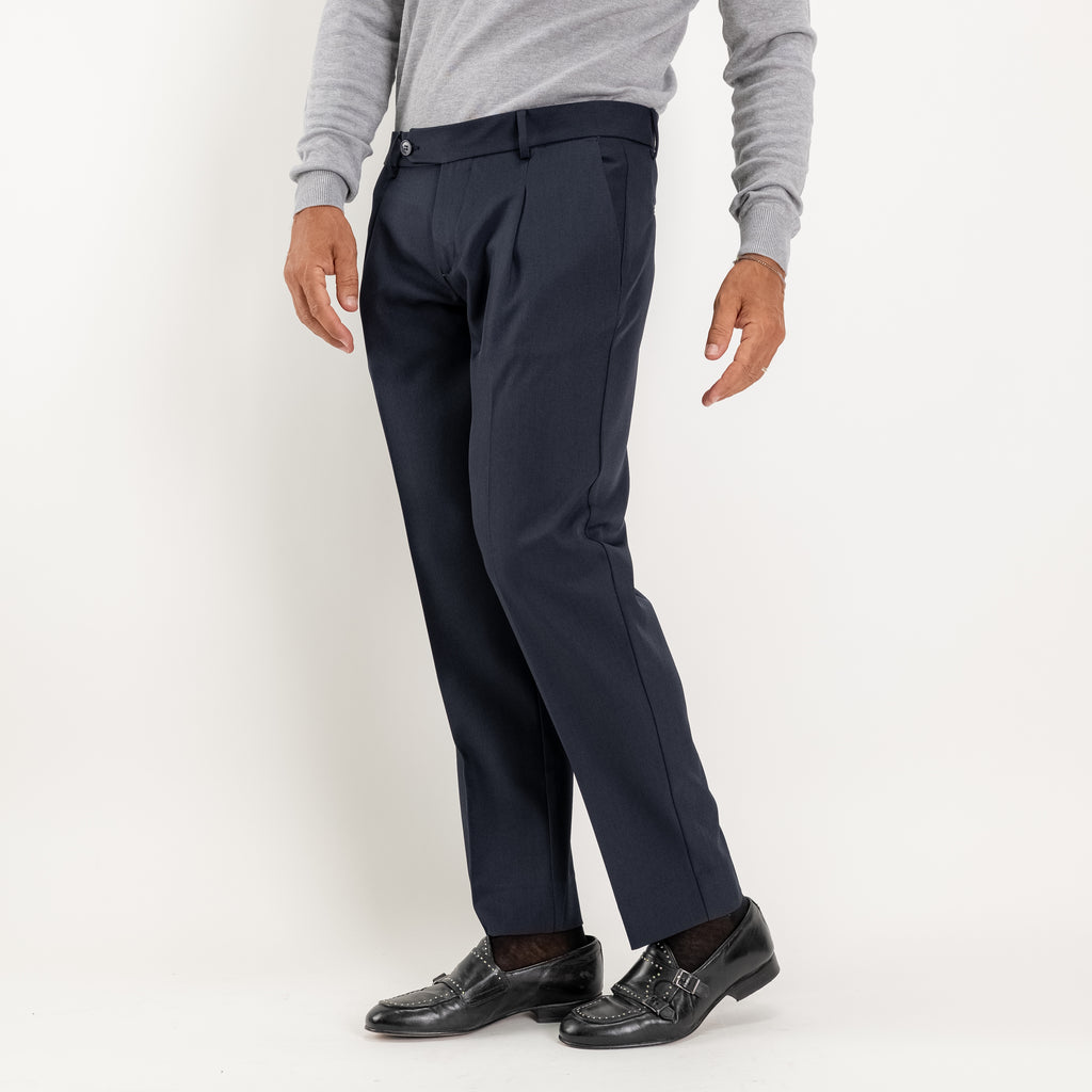 Pantalone slim fit con Pinces - Blu