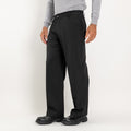 Pantalone palazzo taglio dritto con molla sul retro - Nero