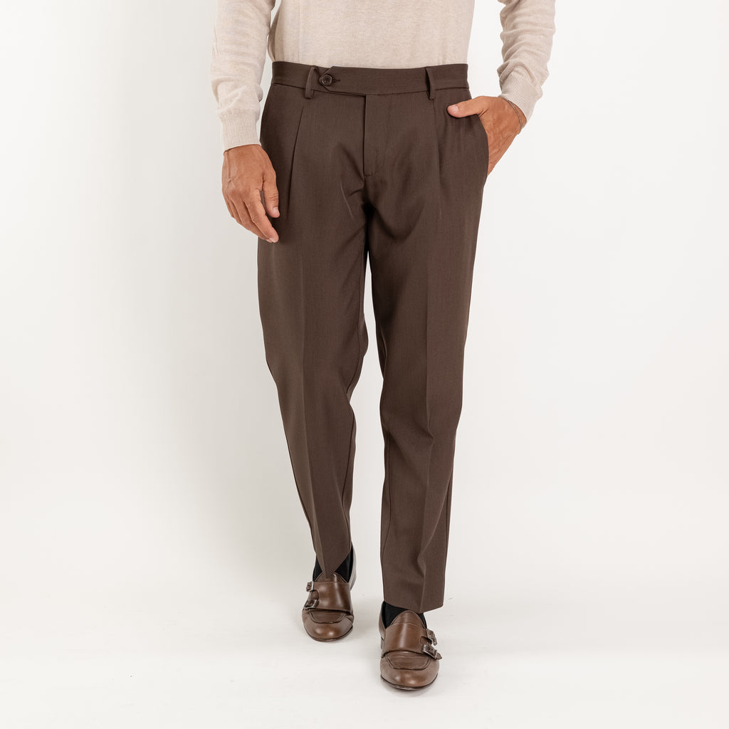 Pantalone slim fit con Pinces - Moro