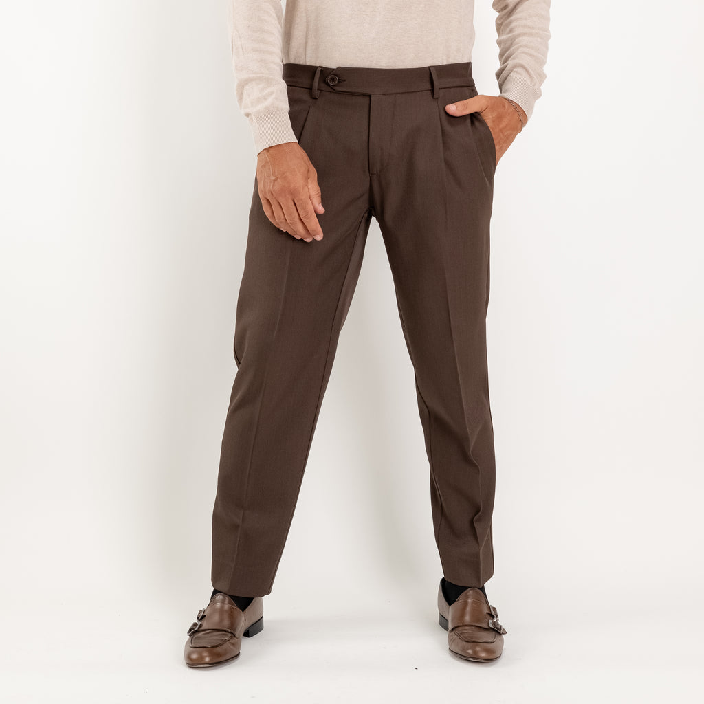 Pantalone slim fit con Pinces - Moro