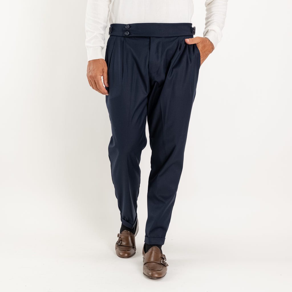 Pantalone con Fibbia laterale - Blu