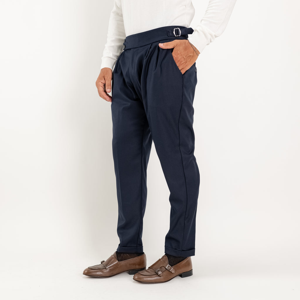 Pantalone con Fibbia laterale - Blu