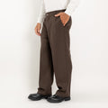 Pantalone palazzo taglio dritto con molla sul retro - Moro
