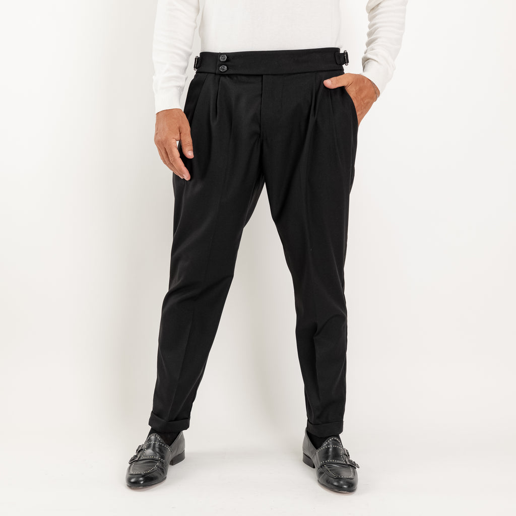 Pantalone con Fibbia laterale - Nero