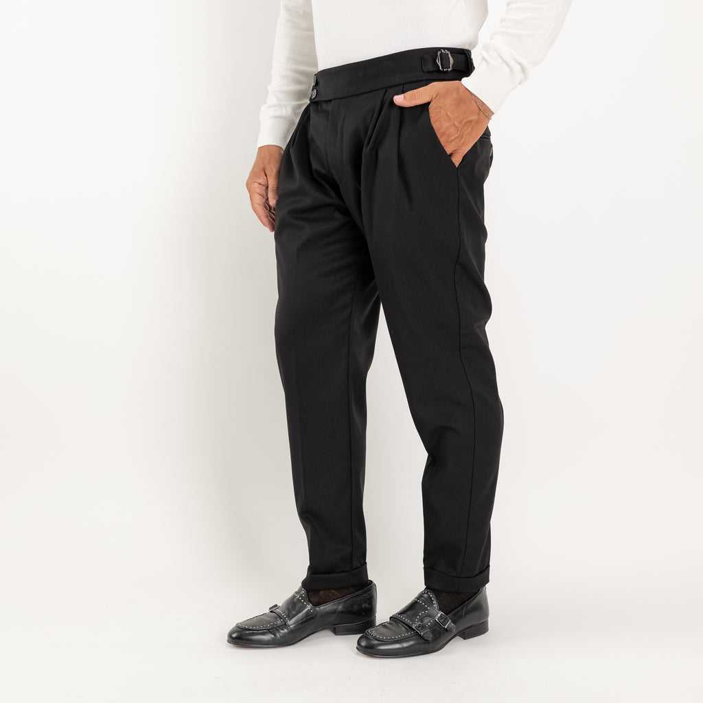 Pantalone con Fibbia laterale - Nero