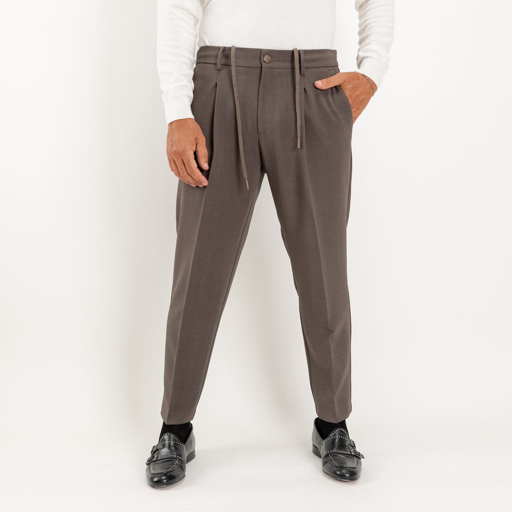 Pantalaccio sartoriale con pinces e molla sul retro - Mastice