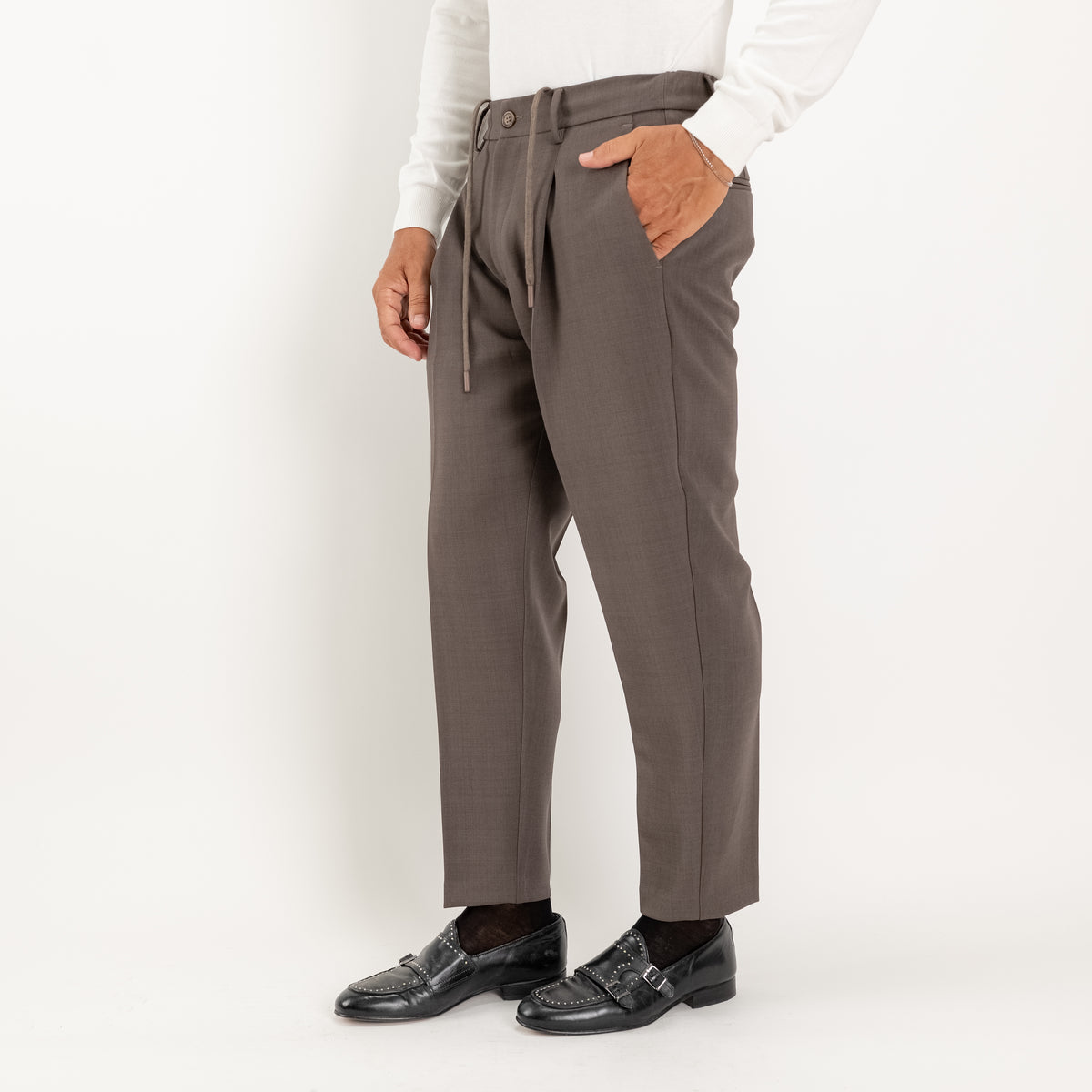 Pantalaccio sartoriale con pinces e molla sul retro - Mastice