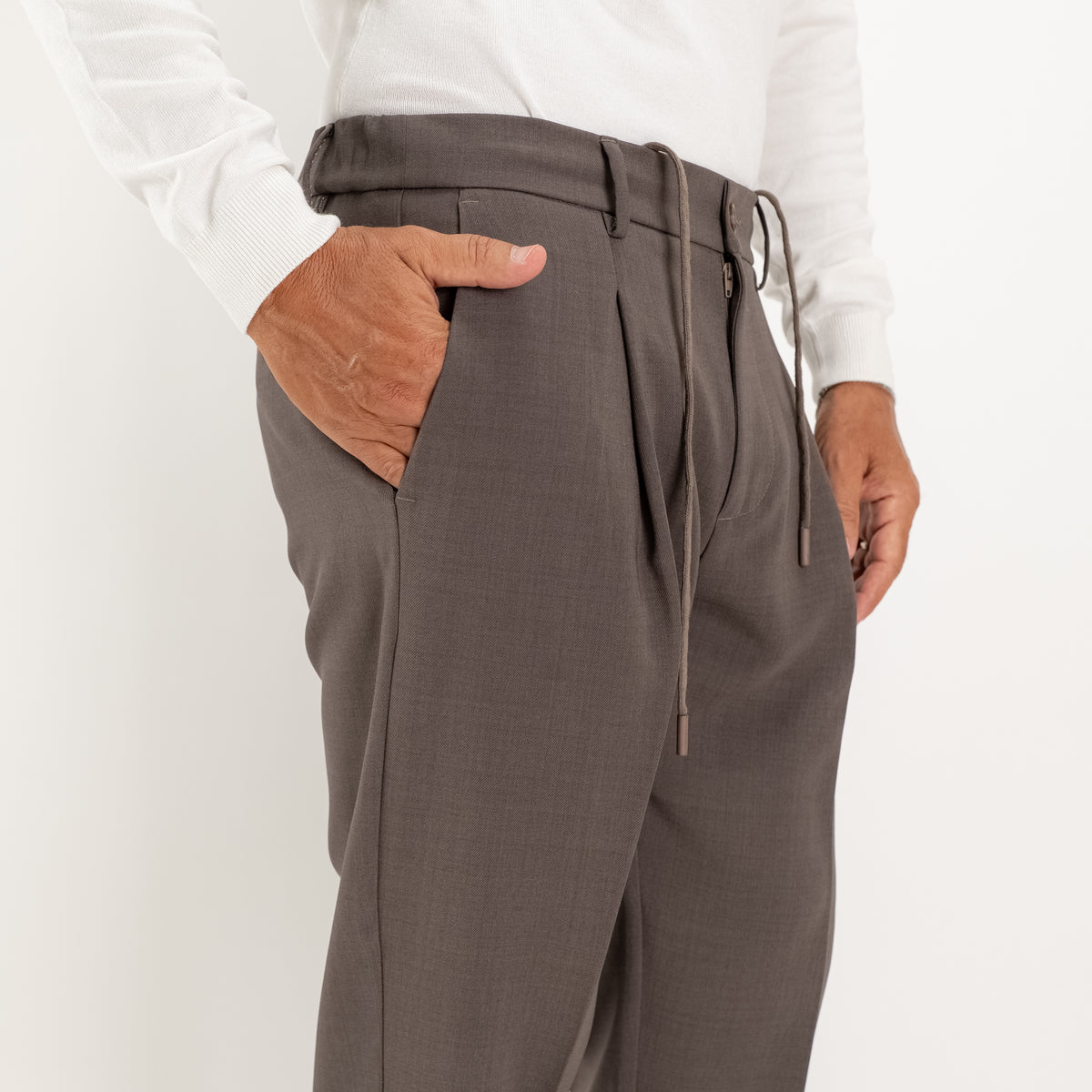 Pantalaccio sartoriale con pinces e molla sul retro - Mastice